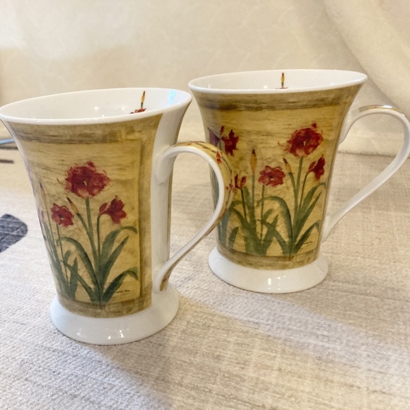 Porcelain Pimpernel Floral Mug Set from Monticello - Picture 2 of 10